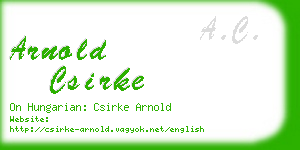 arnold csirke business card